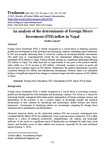 An analysis of the determinants of foreign direct investment(FDI)
