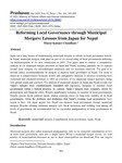 Reforming Local Governance through Municipal Mergers: Lessons from Japan for Nepal