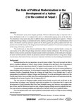 The Role of Political Modernization on the Development of a Nation / Pokharel, Neeru, Author  in प्रशासन [Prashasan]: The Nepalese Journal of Public Administration 122 (August-November 2