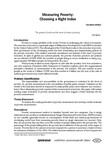 Measuring Poverty: Choosing a Right Index / Adhikari, Tara Nath, Author in प्रशासन [Prashasan]: The Nepalese Journal of Public Administration 119 (August - November 2011). - 139-143p.;